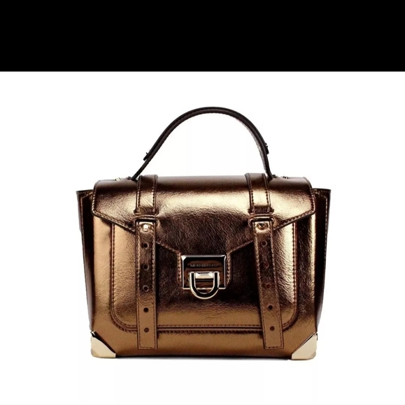 NEW! MICHAEL KORS MEDIUM MANHATTAN LEATHER CROSSBODY-MOCHA - Picture 1 of 4